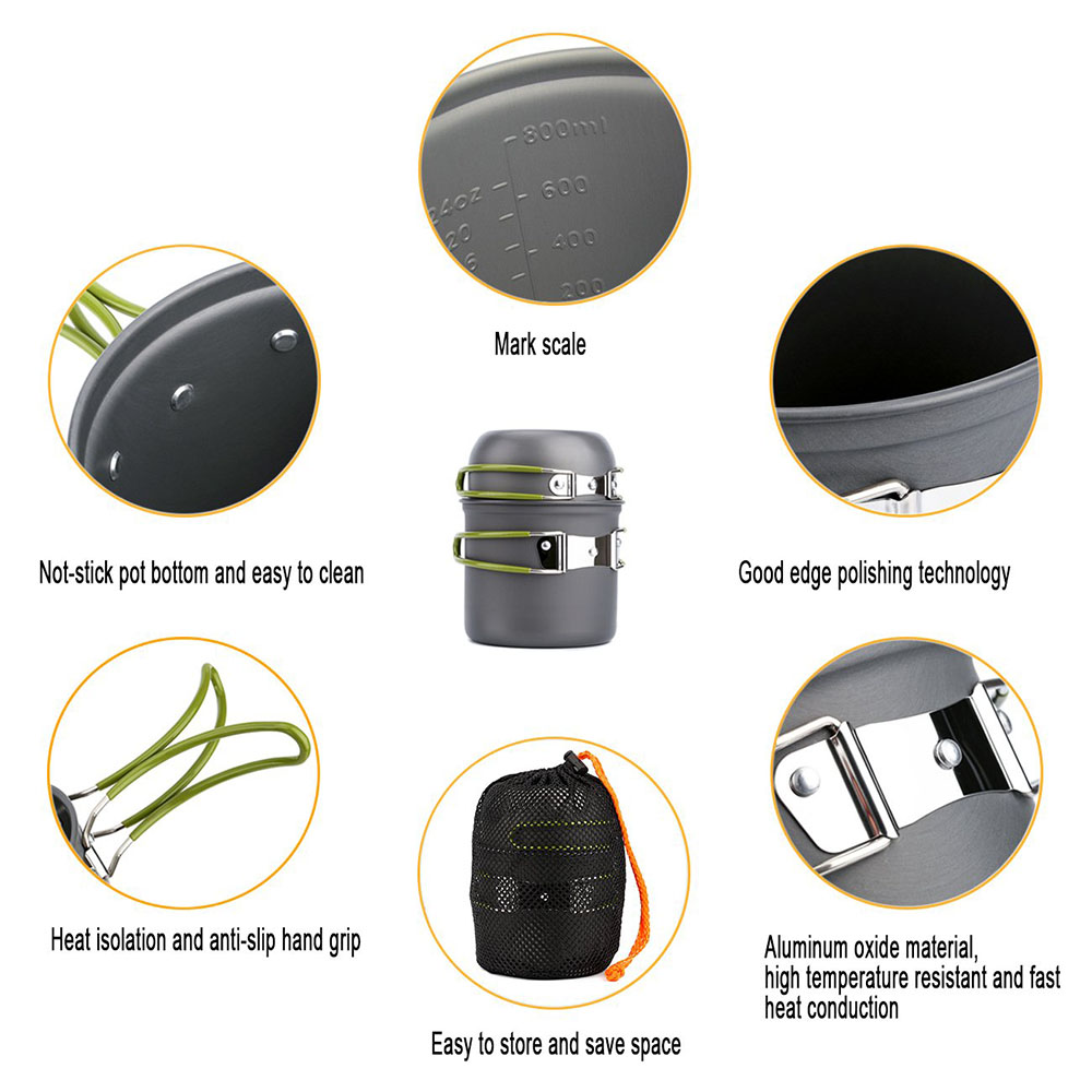 Ultralight Camping Pots Cookwa - đánh giá và giá Outdoor Camping Dining Set