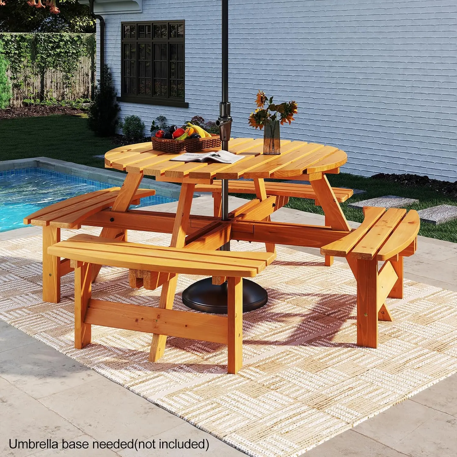 USA Stock8-Person Wood Picnic  - đánh giá và giá Outdoor Camping Usa