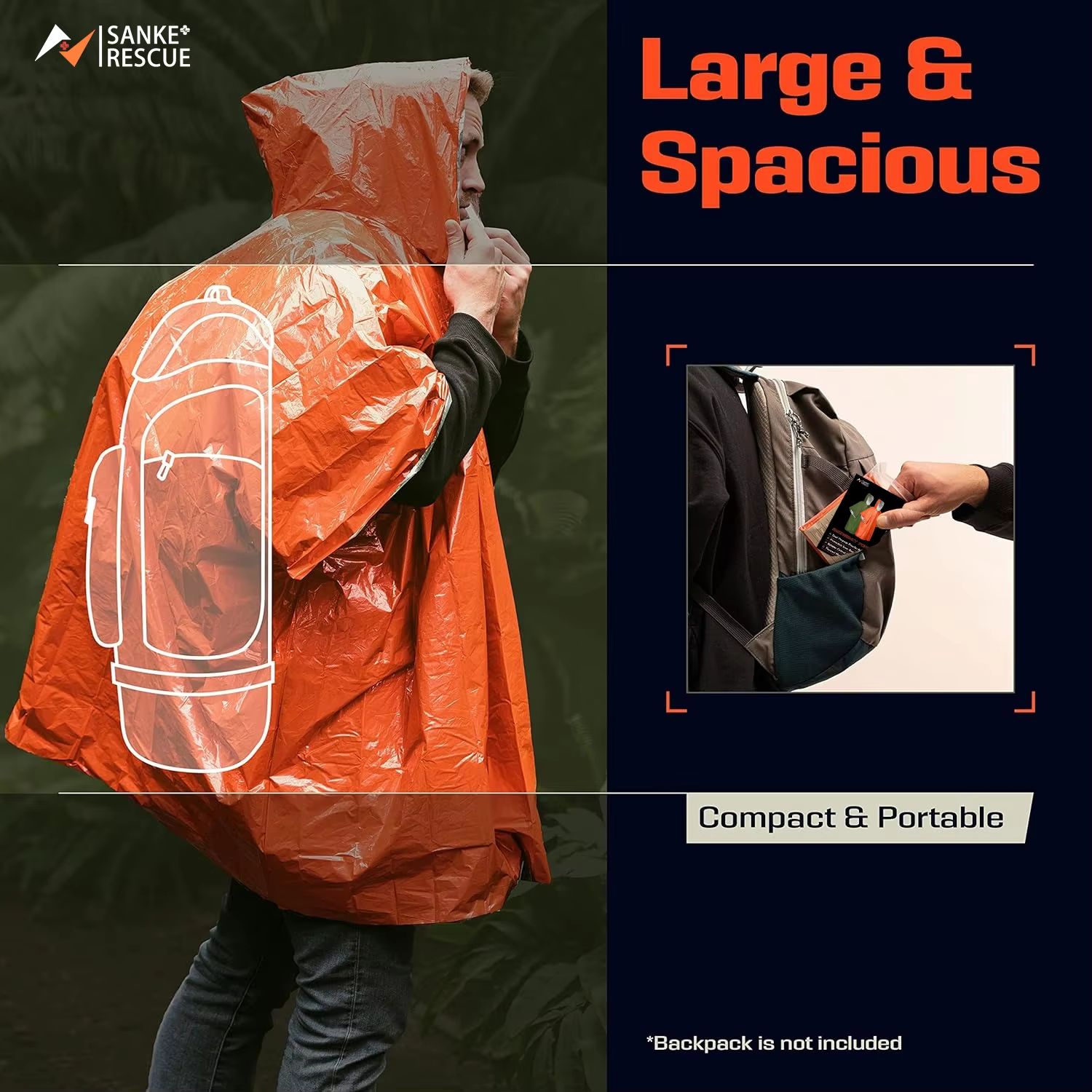 Emergency Rain Poncho Thermal  - đánh giá và giá Camping Rain Poncho